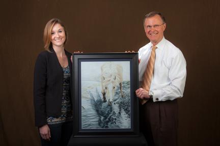 WKU junior, art major Katie Adams and WKU President Dr. Gary A. Ransdell