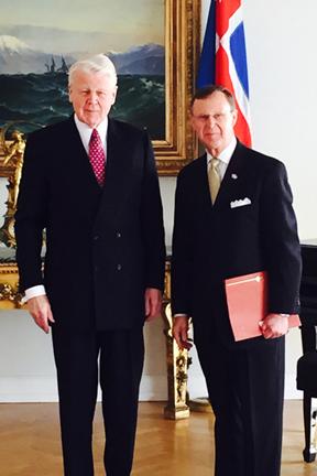 Iceland's President Olafur Grimsson and WKU President Gary A. Ransdell