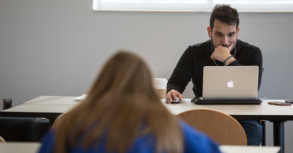 WKU student at a computer