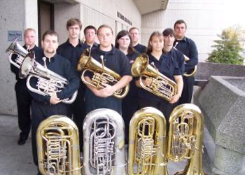 students with tubas