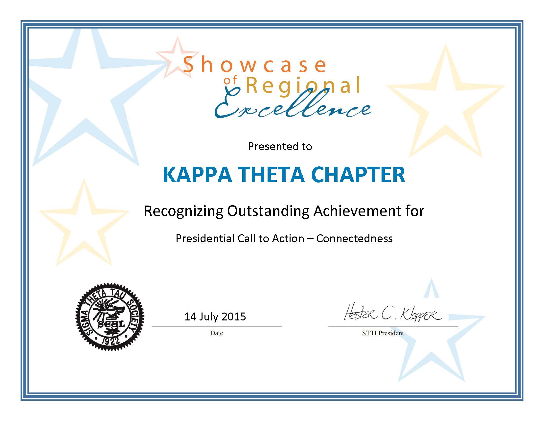 Kappa Theta Chapter Connectedness