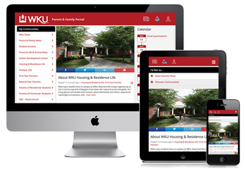 WKU Parent and Family Portal Screens