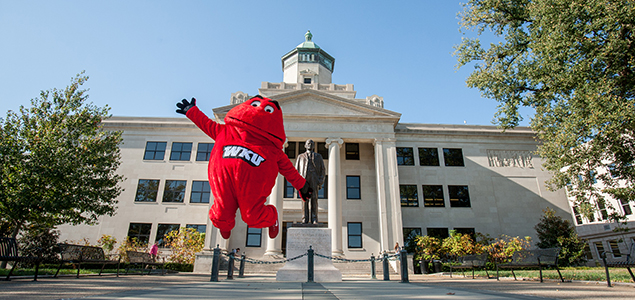 big red in front of cherry hall