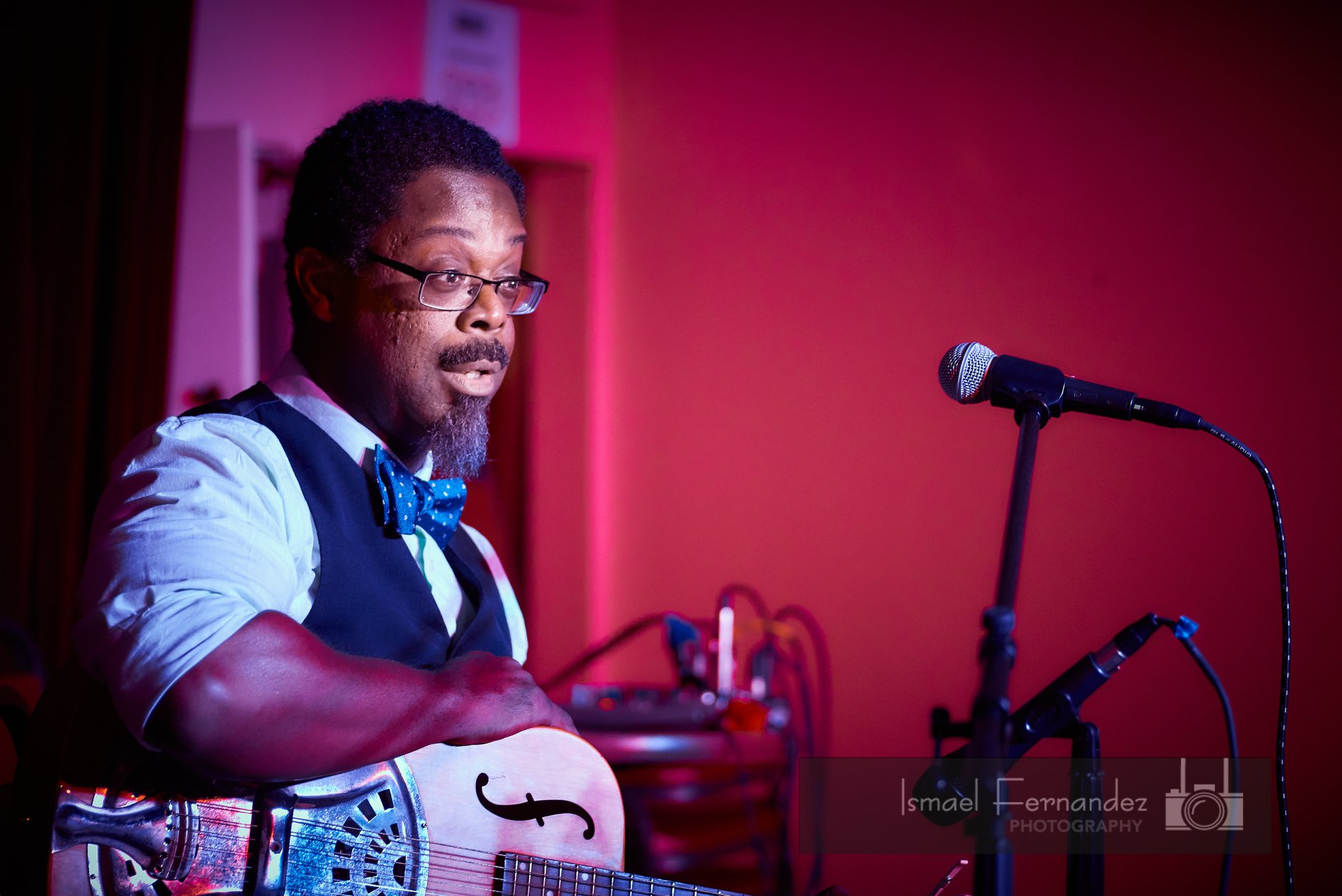 Lamont Pearley playing music.