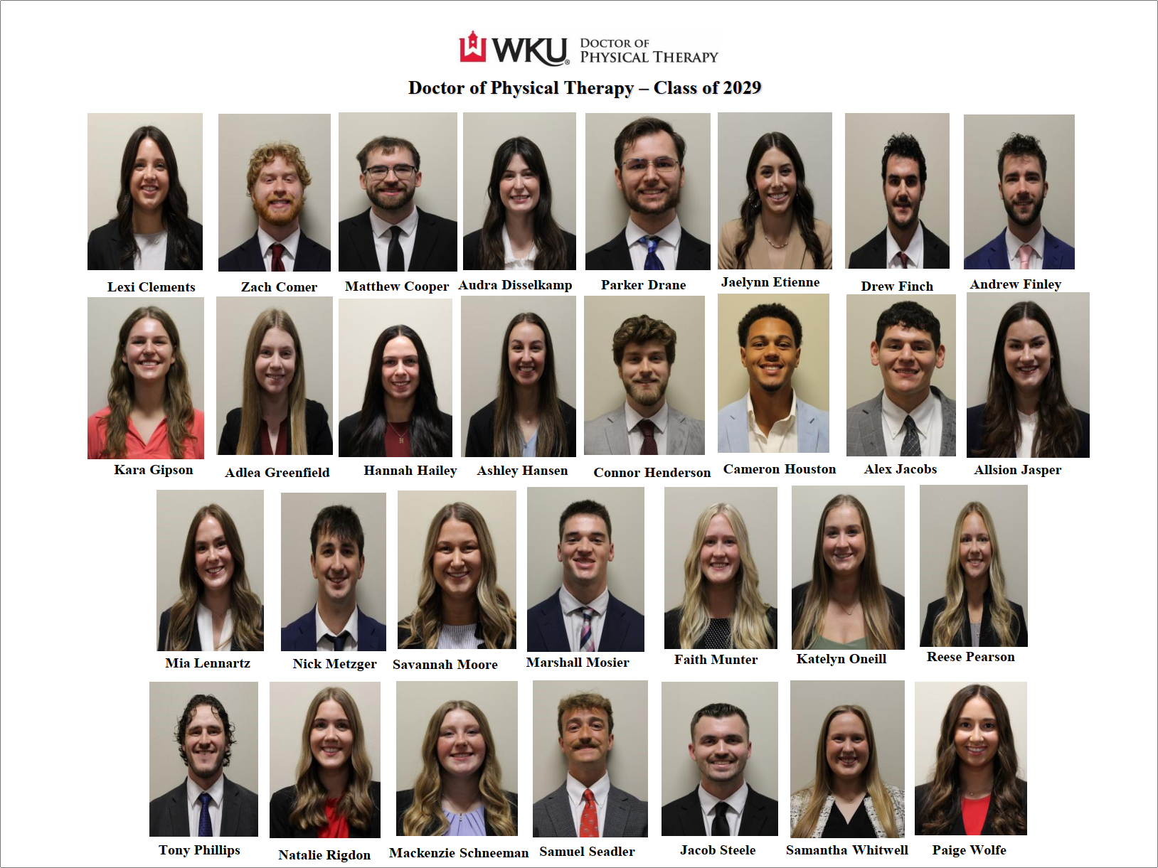 wku dpt class of 2029