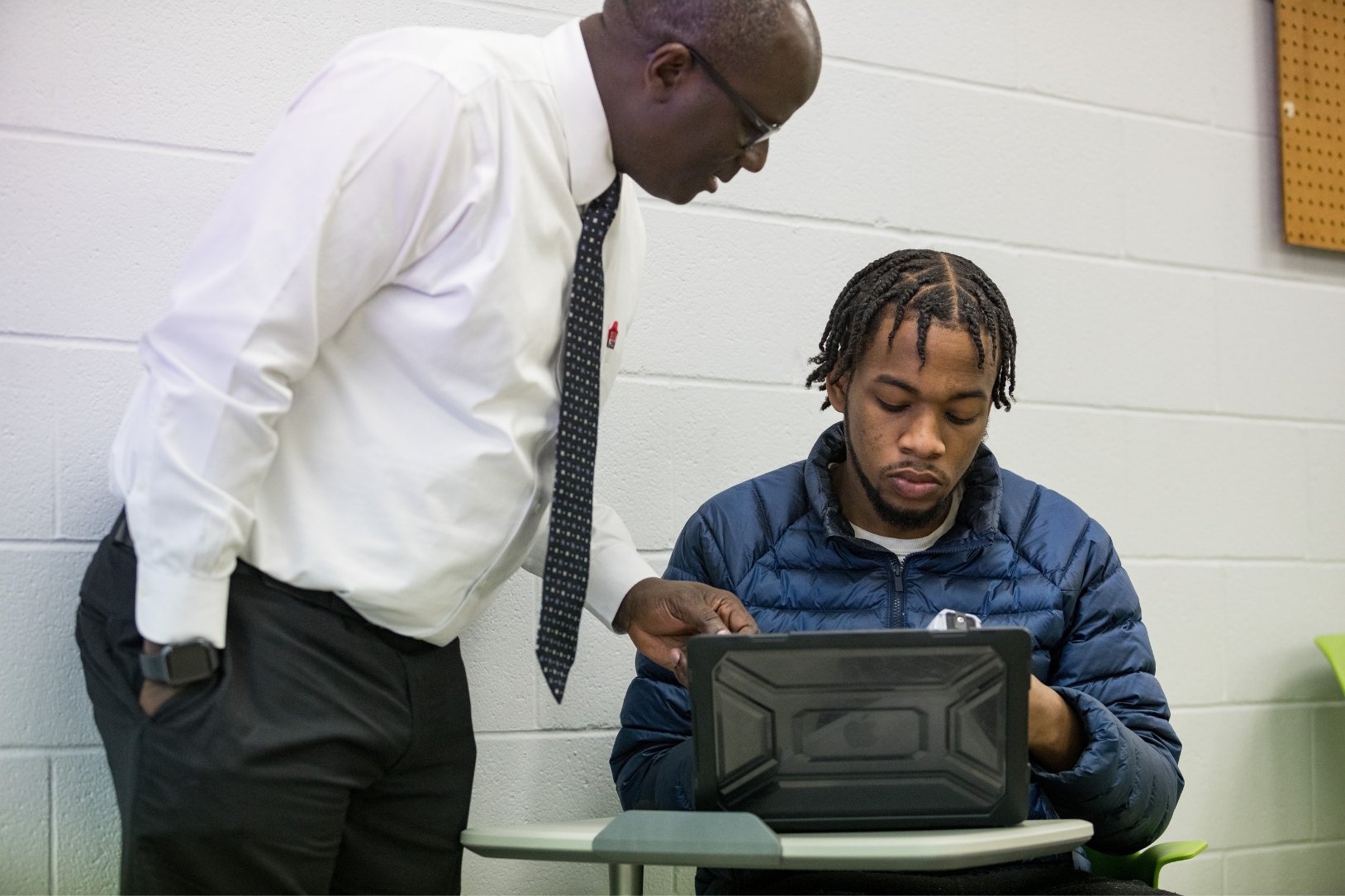 EOHS professor with student