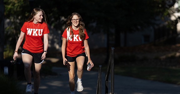 Image of WKU students walking up stairway