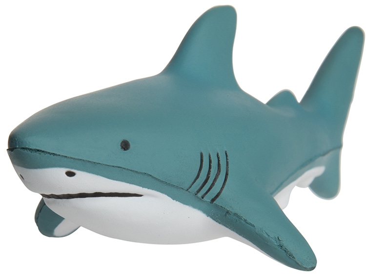 [Image: Soft Foam Shark with Grey Color on Top and White Color on Bottom]