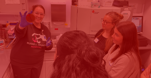 students in hospital lab