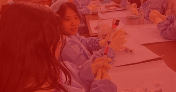 Students learning about pharmacy careers