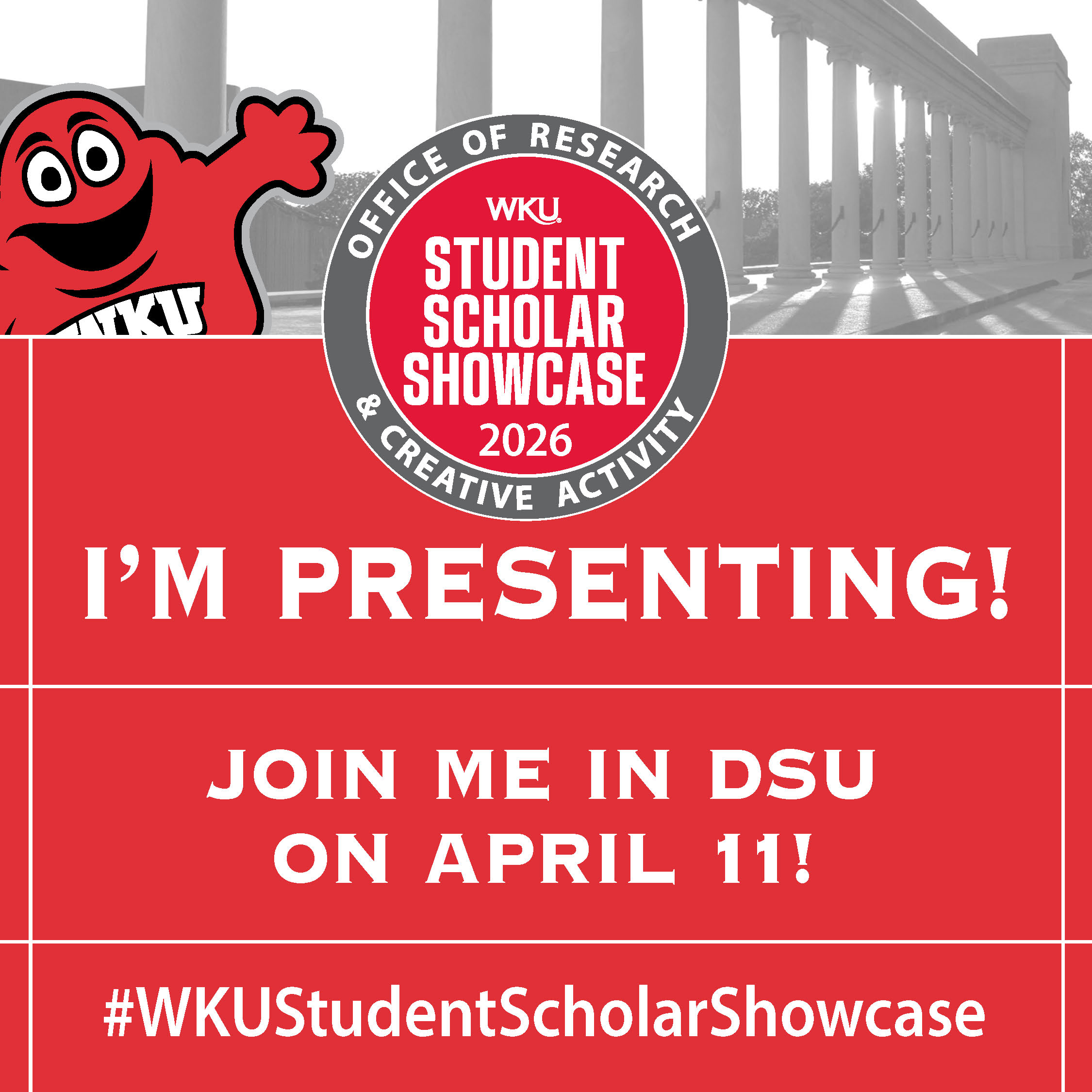 square graphic promoting the WKU student scholar showcase