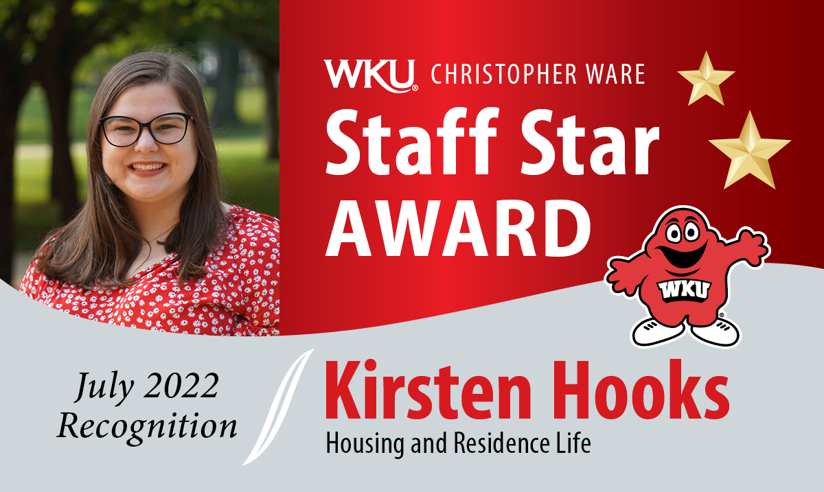 Kirsten Hooks July 2022 Staff Star Award Recipient