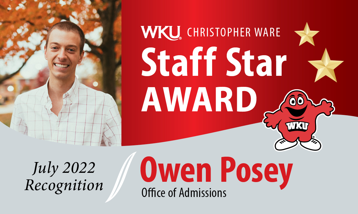 Owen Posey Staff Star Award Recipient July 2022