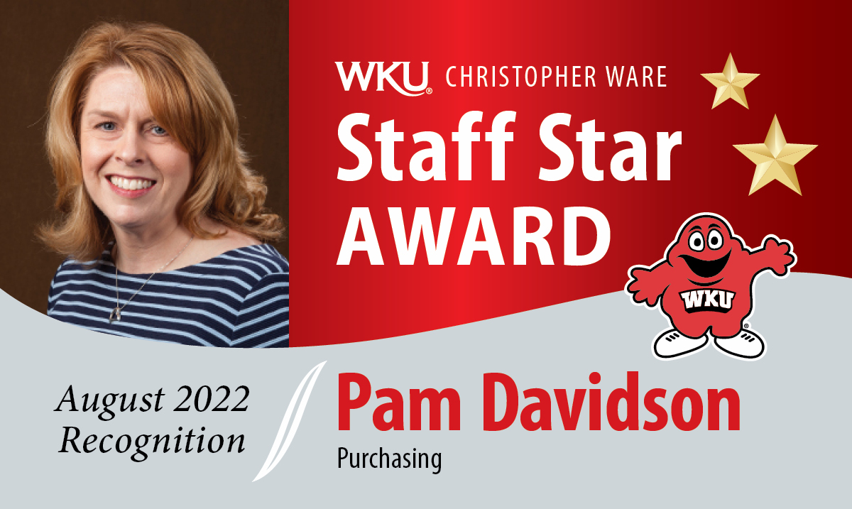 Pam Davidson Staff Star Award Recipient August 2022