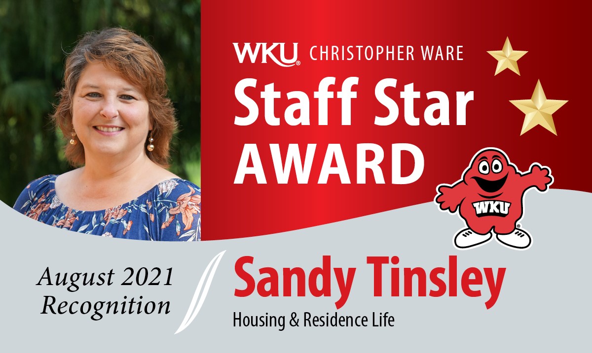 Sandy Tinsley August 2021 Staff Star