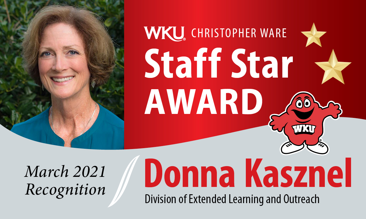Donna Kaznell Christopher Ware Staff Star Award March 2021
