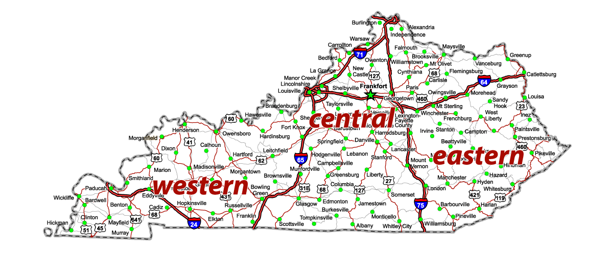 Map of Kentucky Proctors