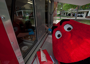 Big Red at food truck