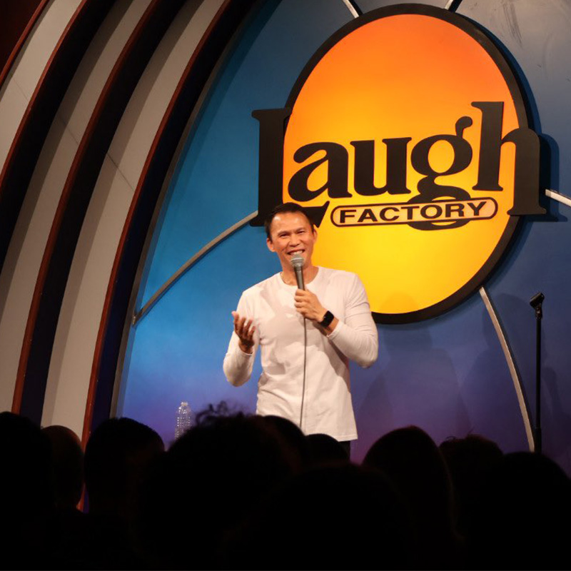 Thom Tran performing on stage