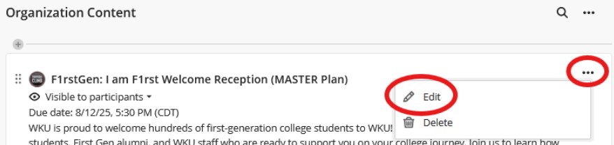 Edit Blackboard Content