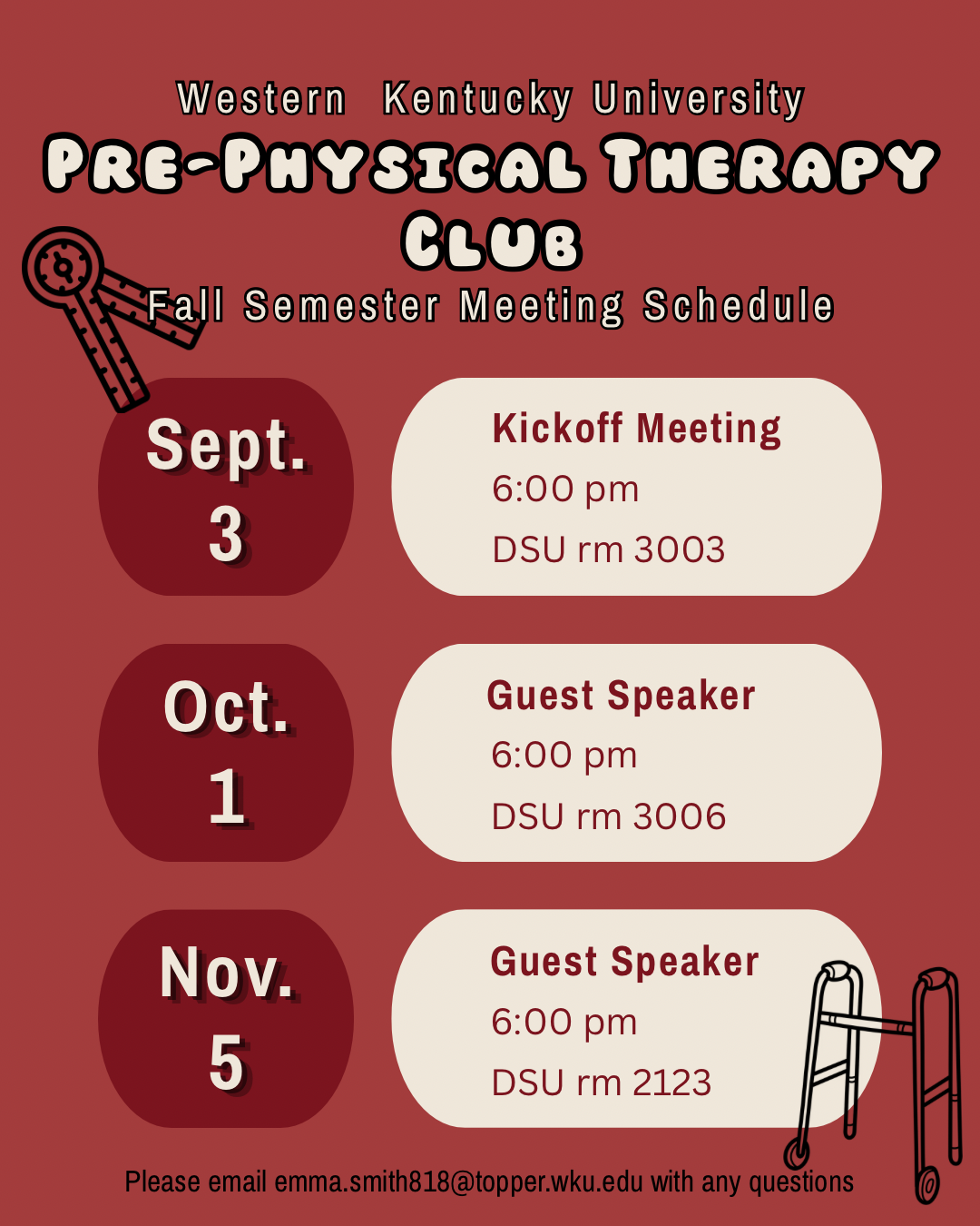 Pre-PT Schedule Flyer Fall 2026
