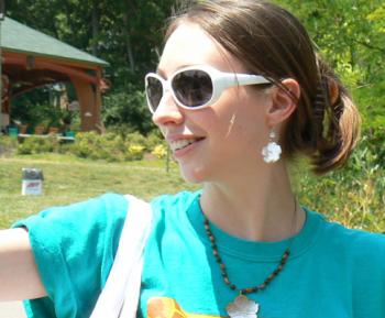 outside with shades on