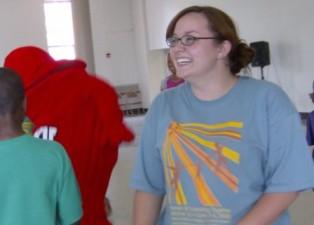 playing with big red and kids