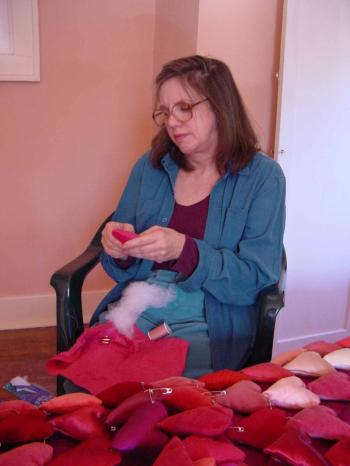 working on quilt for house